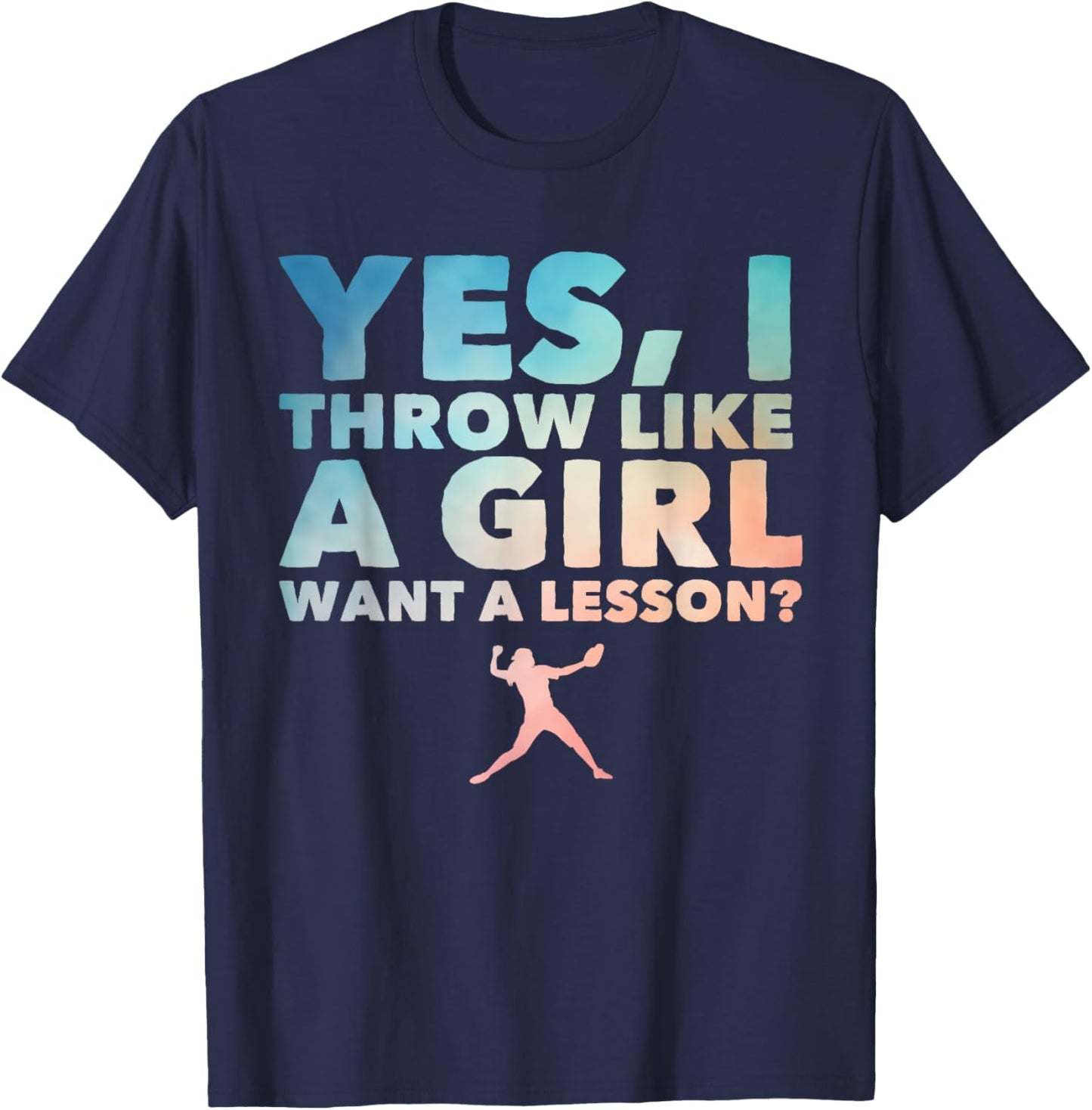 Cool Softball Design Girls Pitcher Softball Player T-Shirt - T-Shirt | Navy