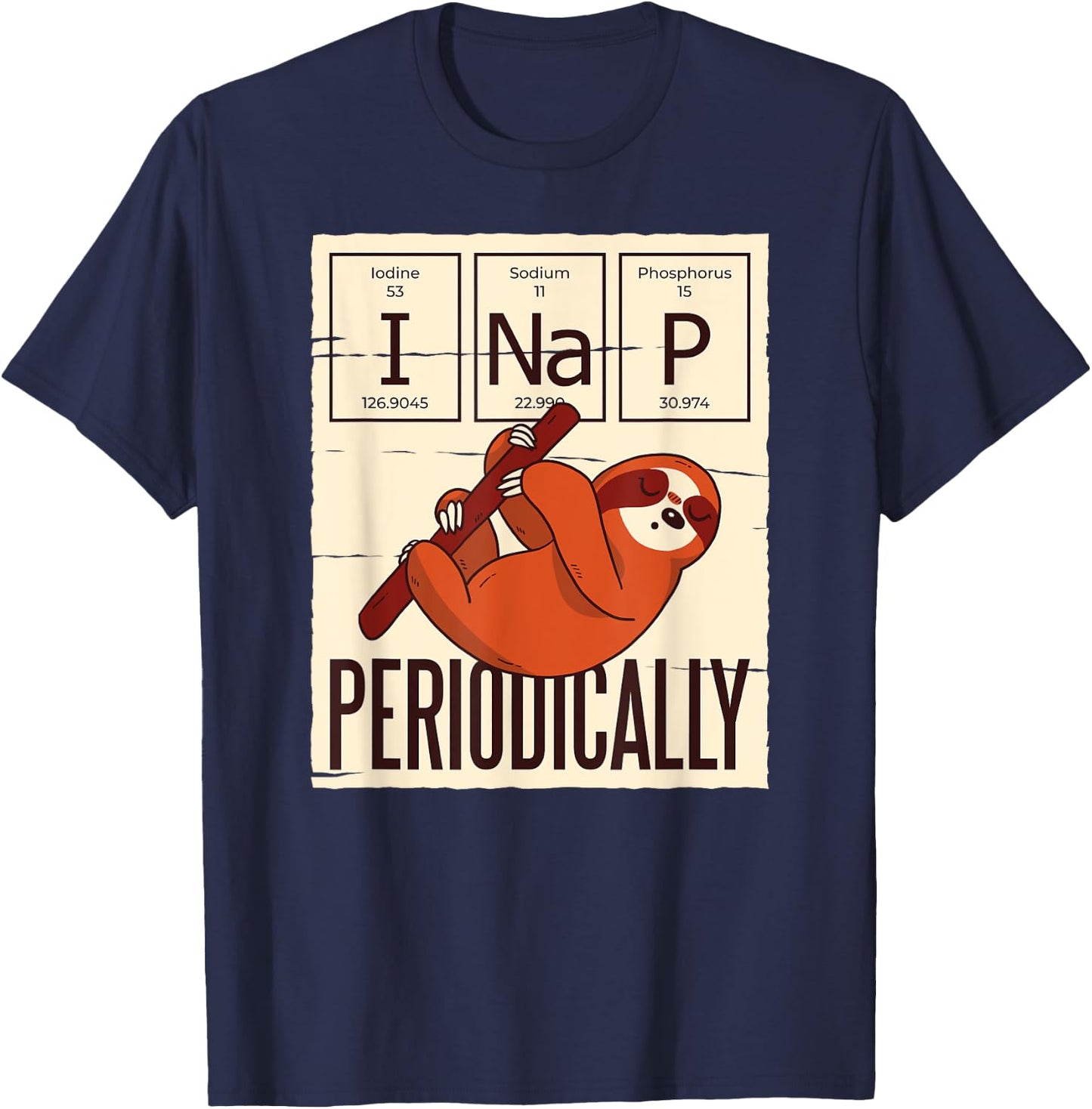 Funny Science Sloth Pajama for Sloth Lovers and Nerds T-Shirt - T-Shirt | Navy