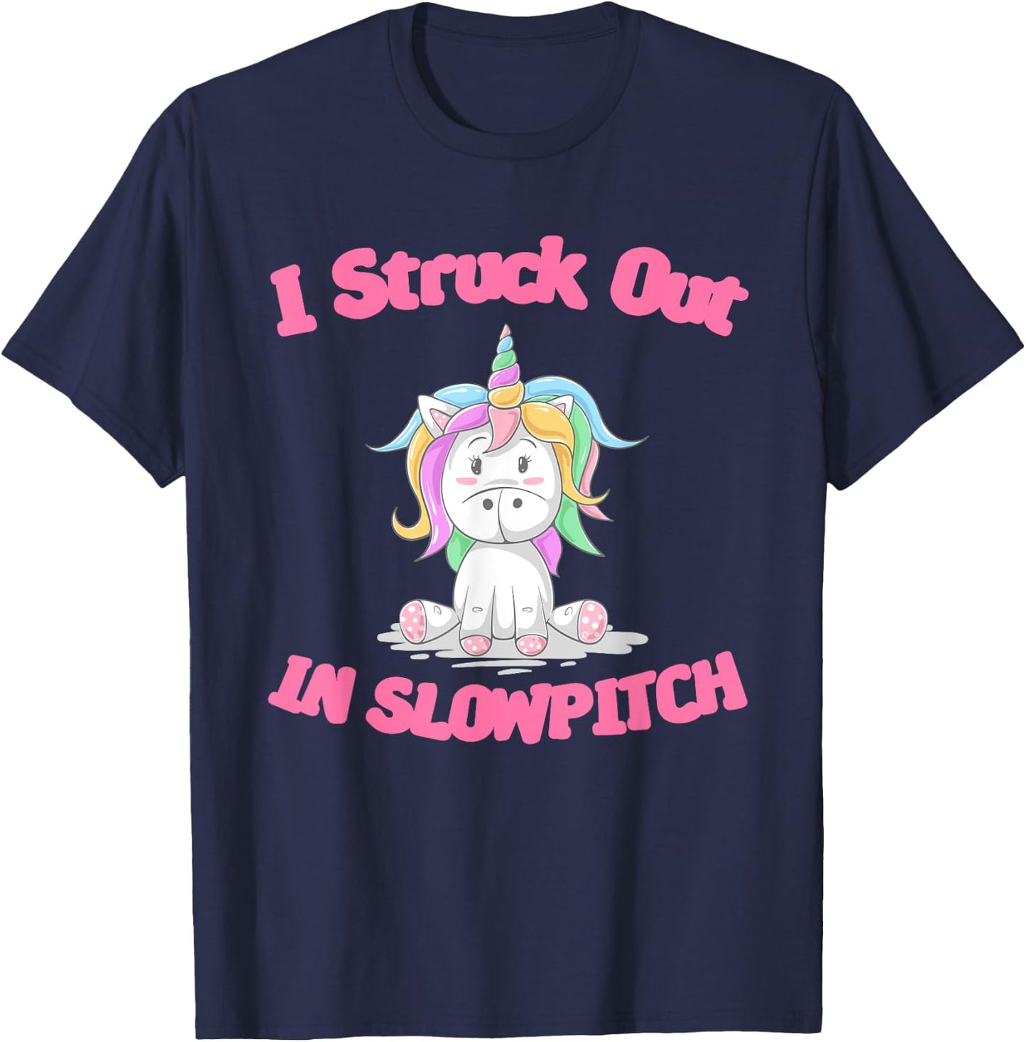 Funny Softball Gag I Struck Out in Slowpitch Embarassing T-Shirt - T-Shirt | Navy