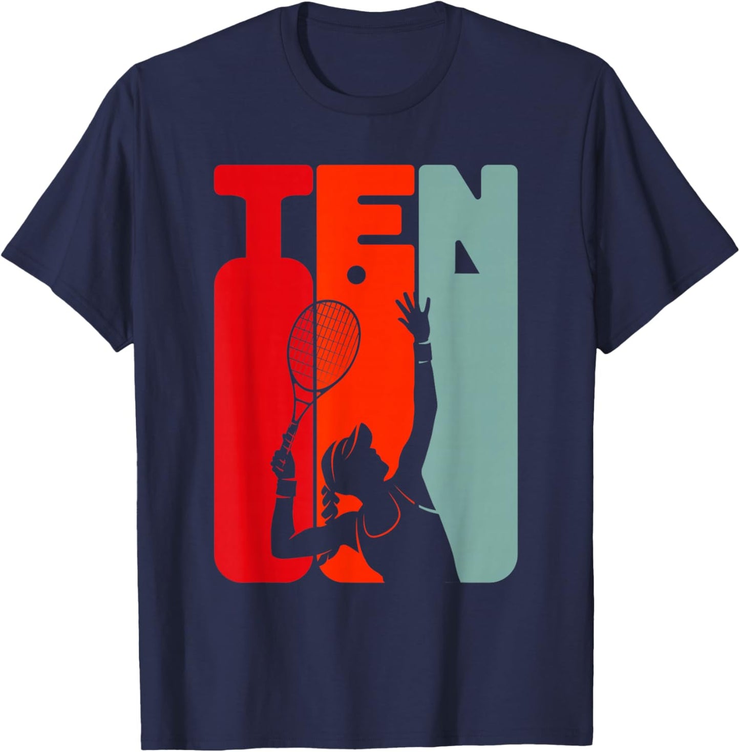 10th Birthday Tennis Player 10 Years Girls Tennis T-Shirt - T-Shirt | Navy