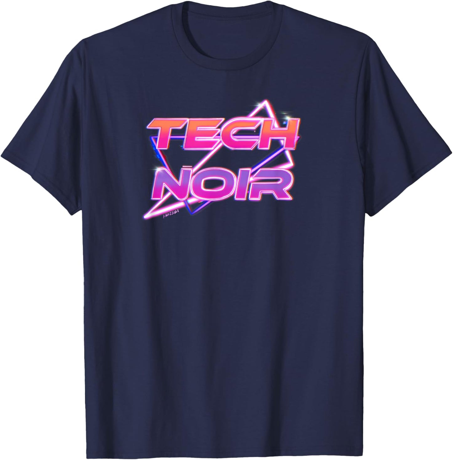 Cyberpunk Tech Noir Vaporwave T-Shirt - T-Shirt | Navy
