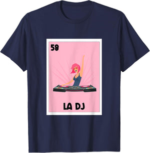 La DJ Mexican Bingo Card Game Spanish DJ Music Producer T-Shirt - T-Shirt | Navy