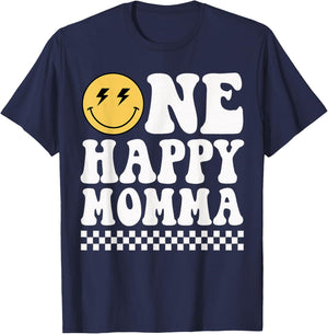 One Happy Dude Momma 1st Birthday Family Matching T-Shirt - T-Shirt | Navy