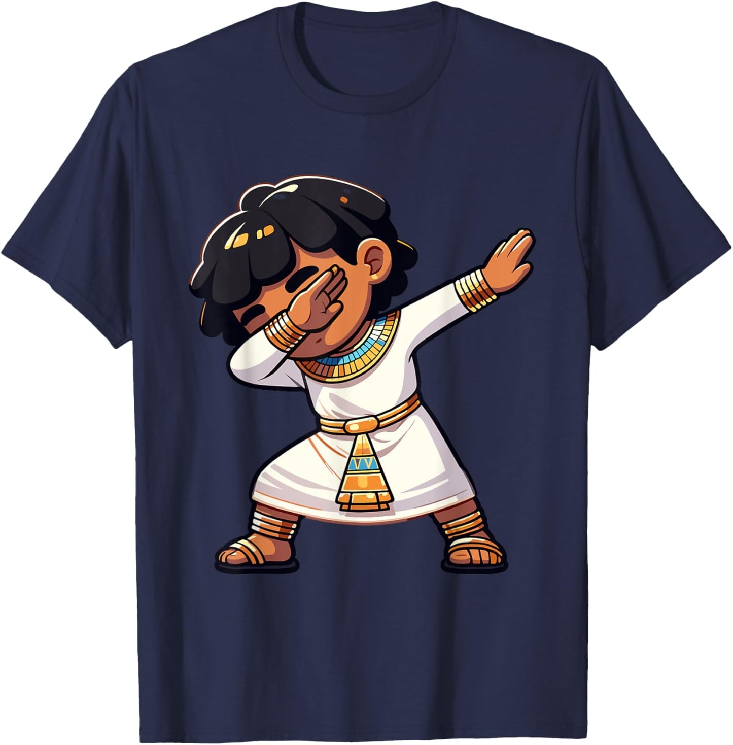 Boys Egyptian Dabbing Pharaoh Egyptian Clothing T-Shirt - T-Shirt | Navy
