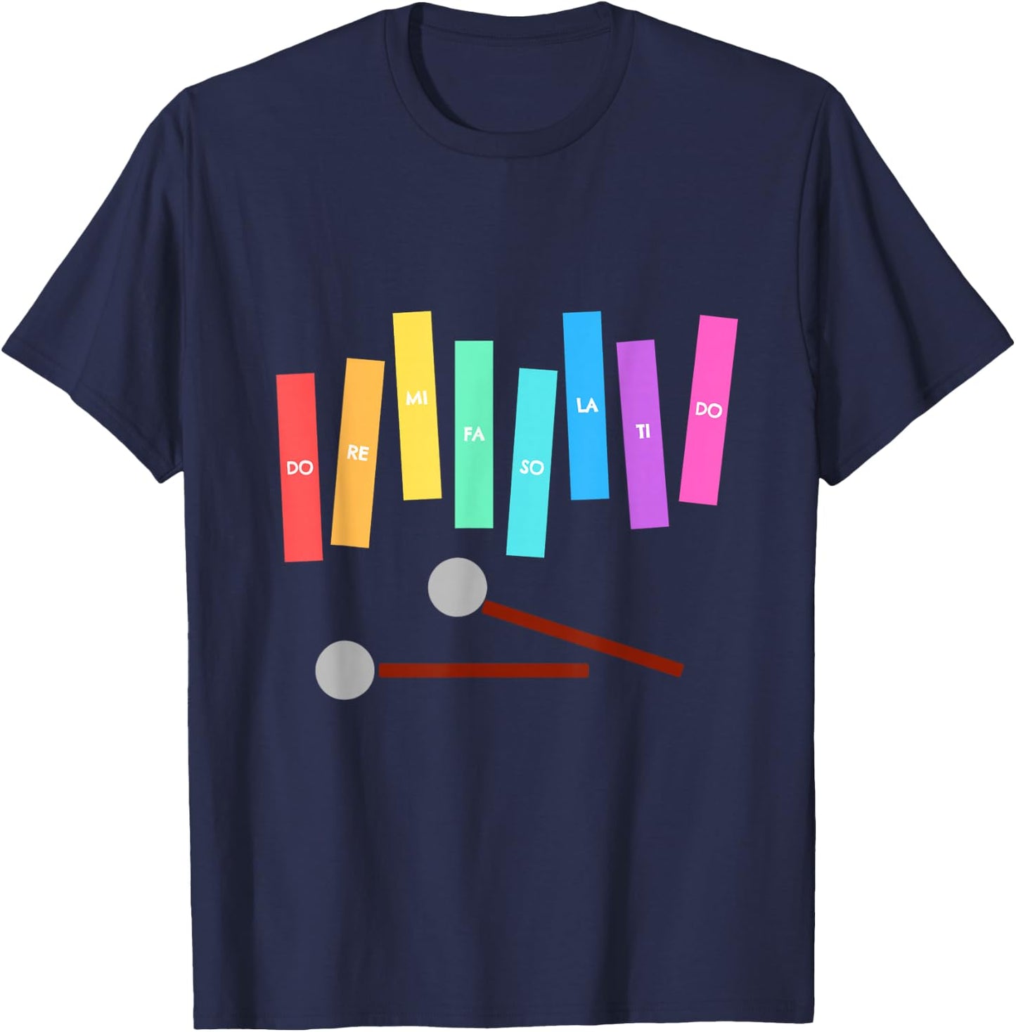 Rainbow Music Xylophone T-Shirt - T-Shirt | Navy