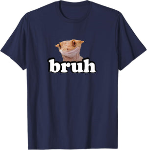 Pet Lizard Bruh Crested Gecko Lover T-Shirt - T-Shirt | Navy