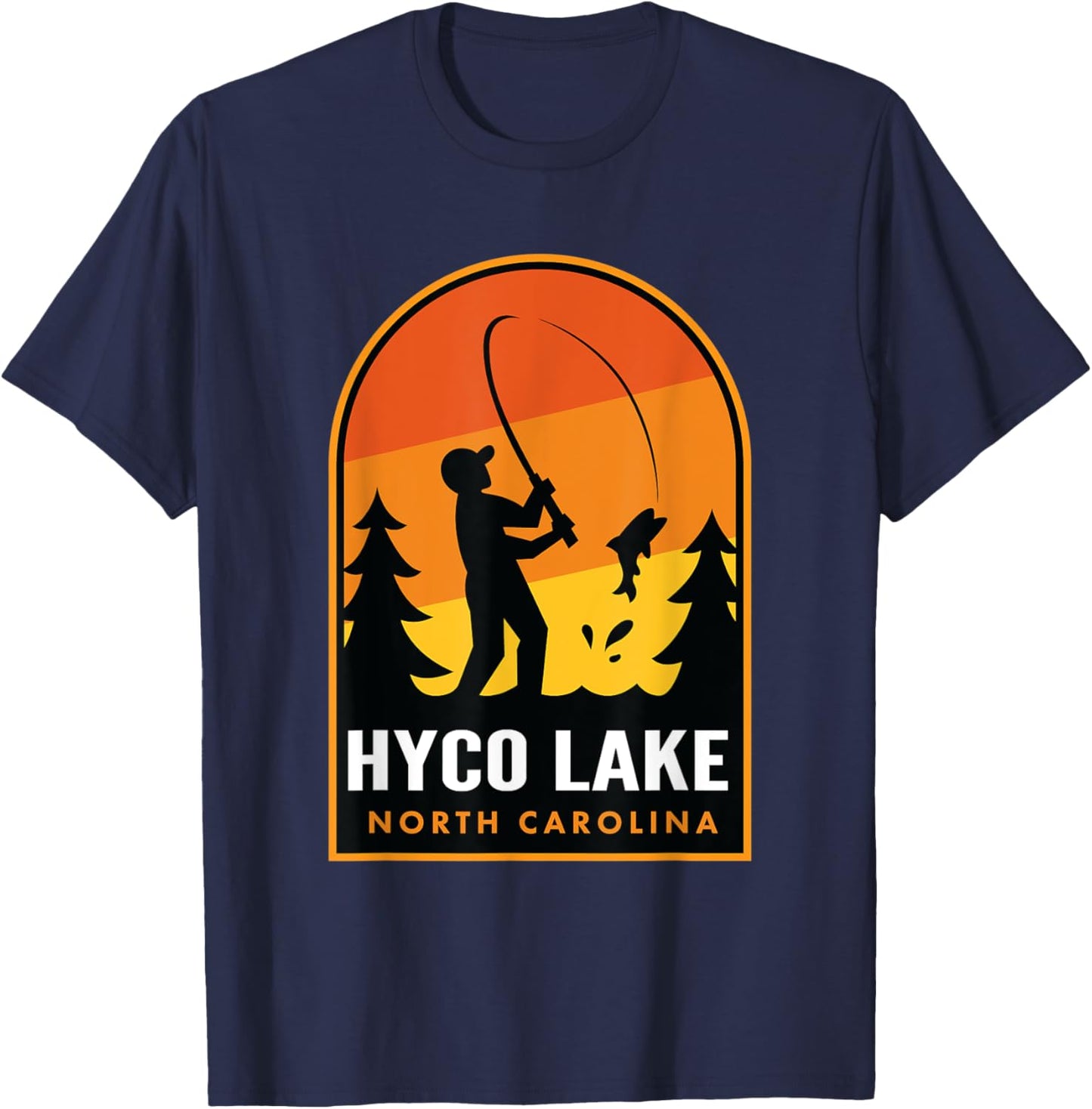 Hyco Lake North Carolina Fishing T-Shirt - T-Shirt | Navy