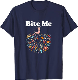 Bite Me Unique Fishing - Gift fishing lovers T-Shirt - T-Shirt | Navy