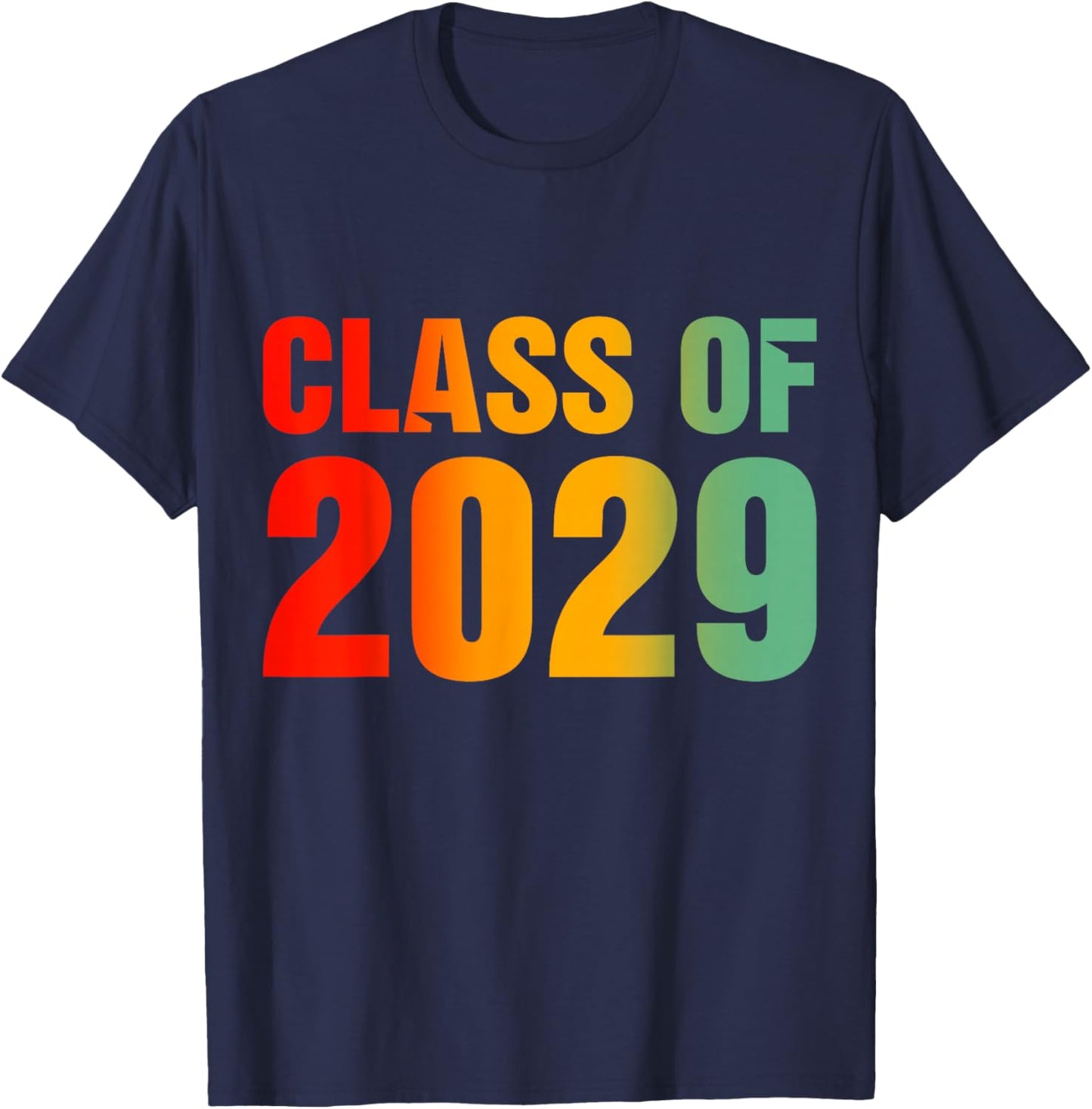 Class Of 2029 Grow With Me Graduation First Day Of School T-Shirt - T-Shirt | Navy