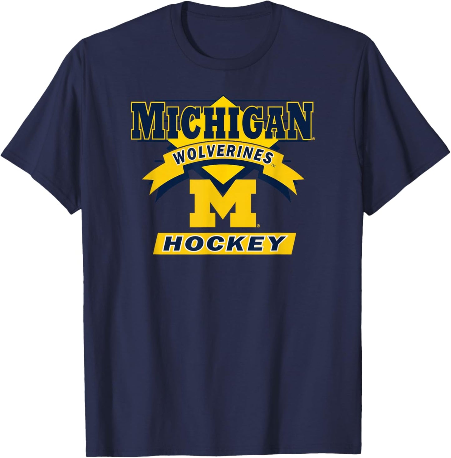 Michigan Wolverines Hockey Goal Officially Licensed T-Shirt - T-Shirt | Navy