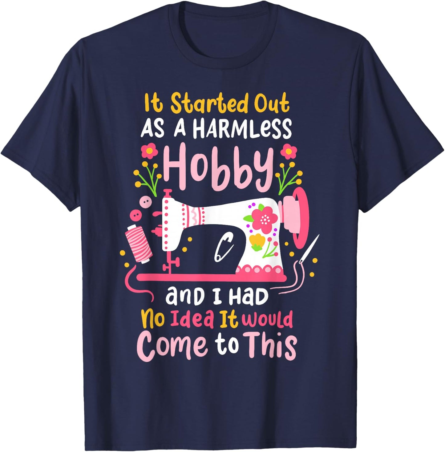 Sewing Quilting Quilt T-Shirt - T-Shirt | Navy