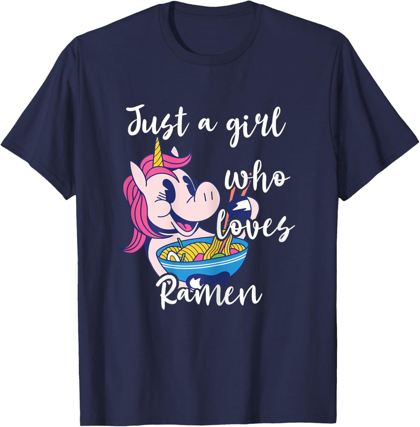 Ramen Unicorn Japanese Noodle Unicorn Manga Anime Soup T-Shirt - T-Shirt | Navy