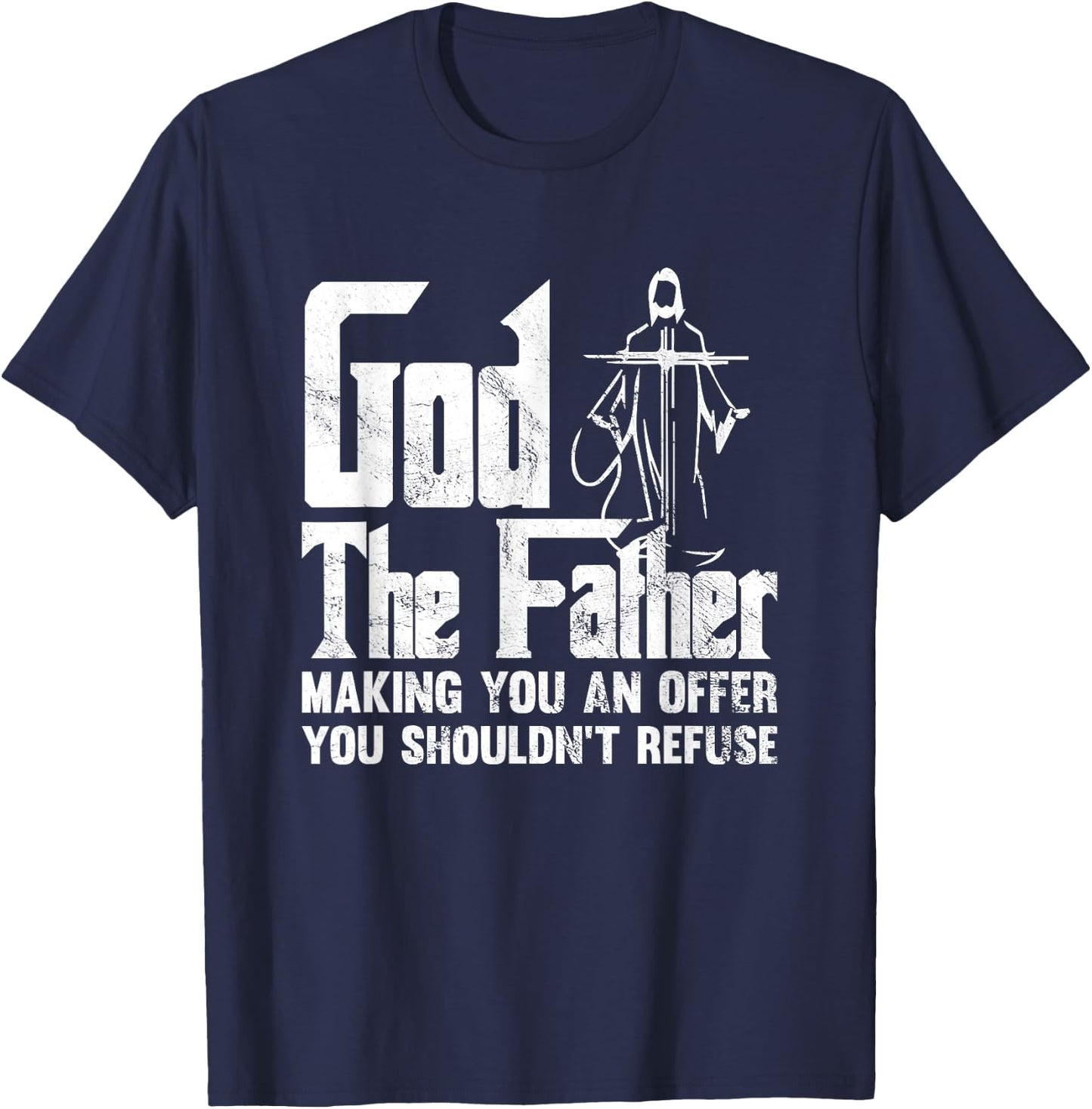 God The Father | Religious Christian Cross T-Shirt - T-Shirt | Navy