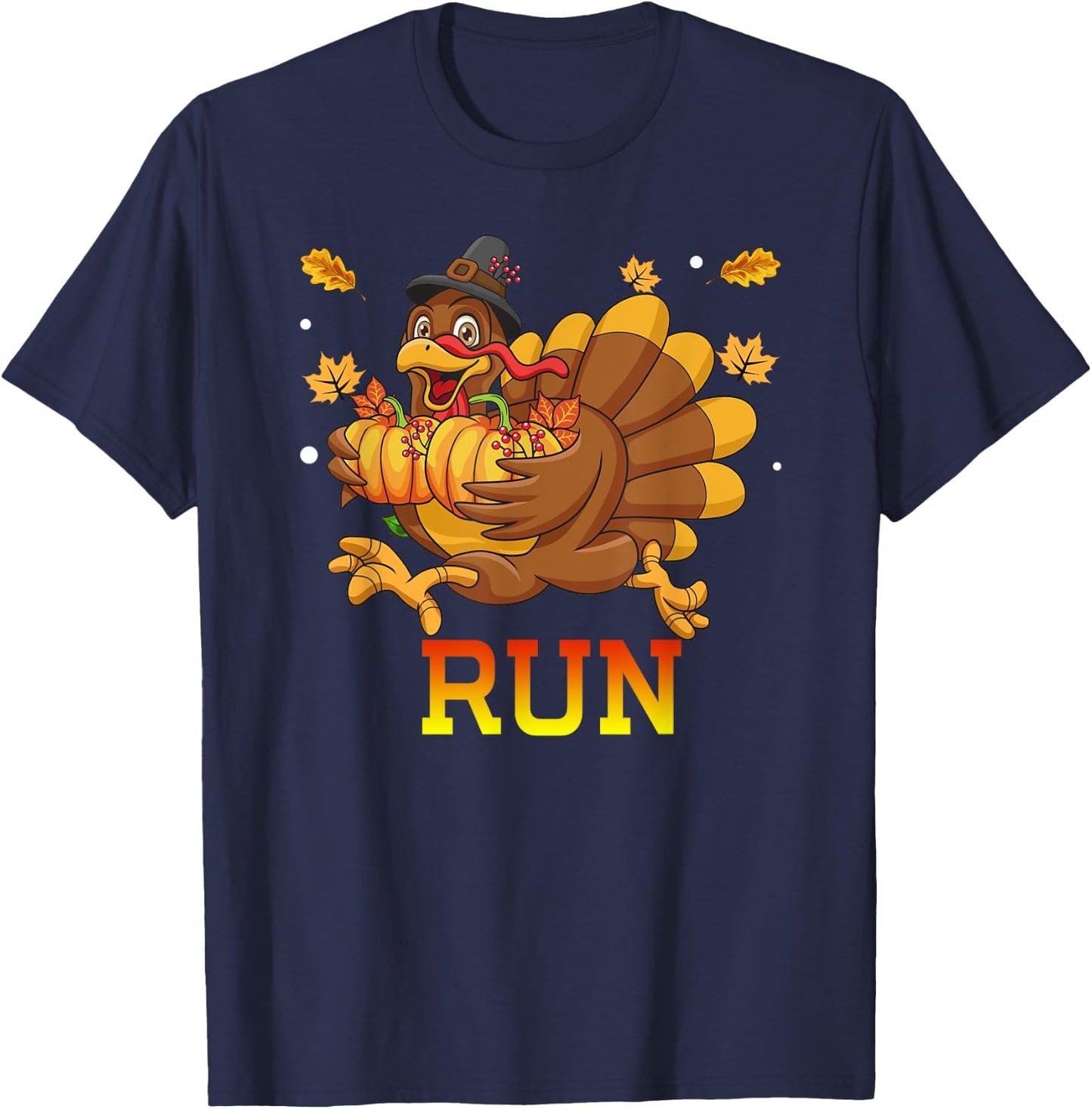 Turkey Run Costume Thanksgiving Running Turkey Trot T-Shirt - T-Shirt | Navy