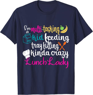 Lunch Lady Multitasking Cafeteria Worker Appreciation Squad T-Shirt - T-Shirt | Navy