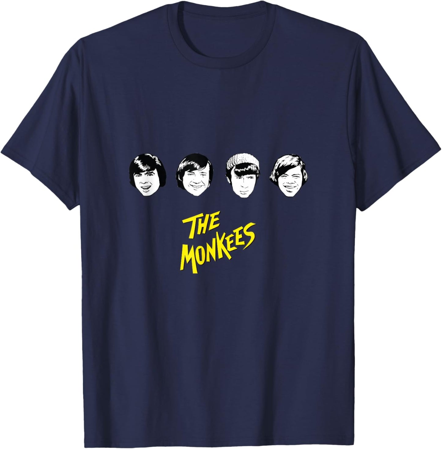 The Monkees B&W Faces T-Shirt - T-Shirt | Navy