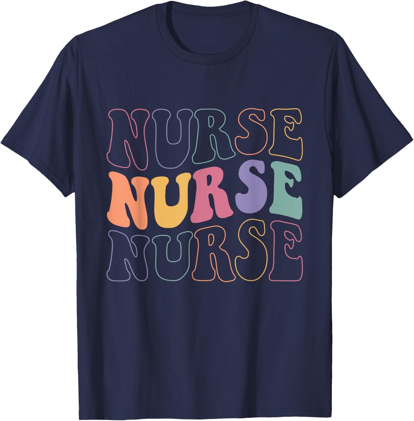 Groovy Nurse Women School Nurse RN ICU ER Pediatric T-Shirt - T-Shirt | Navy