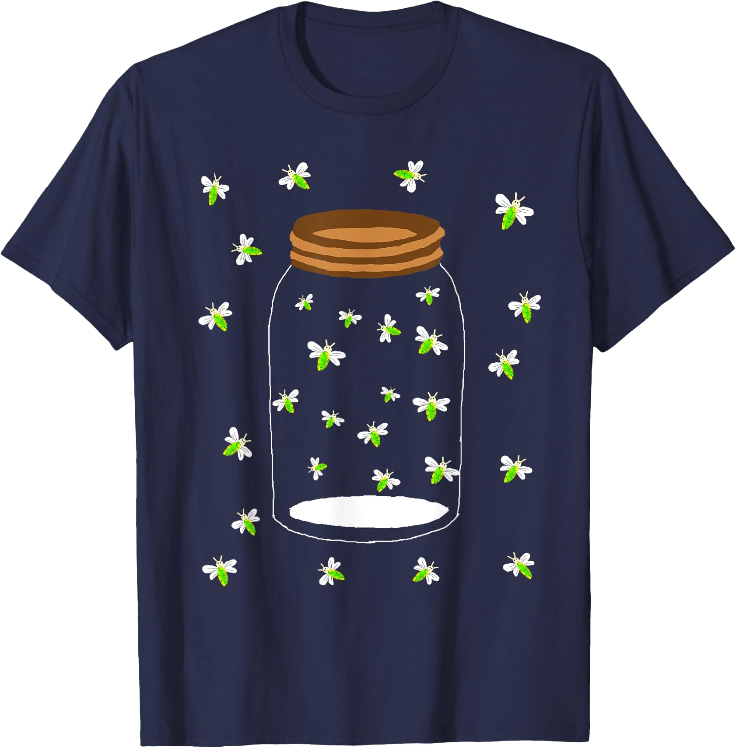 Fireflies Bugs in A Jar Firefly Lightning Insects T-Shirt - T-Shirt | Navy