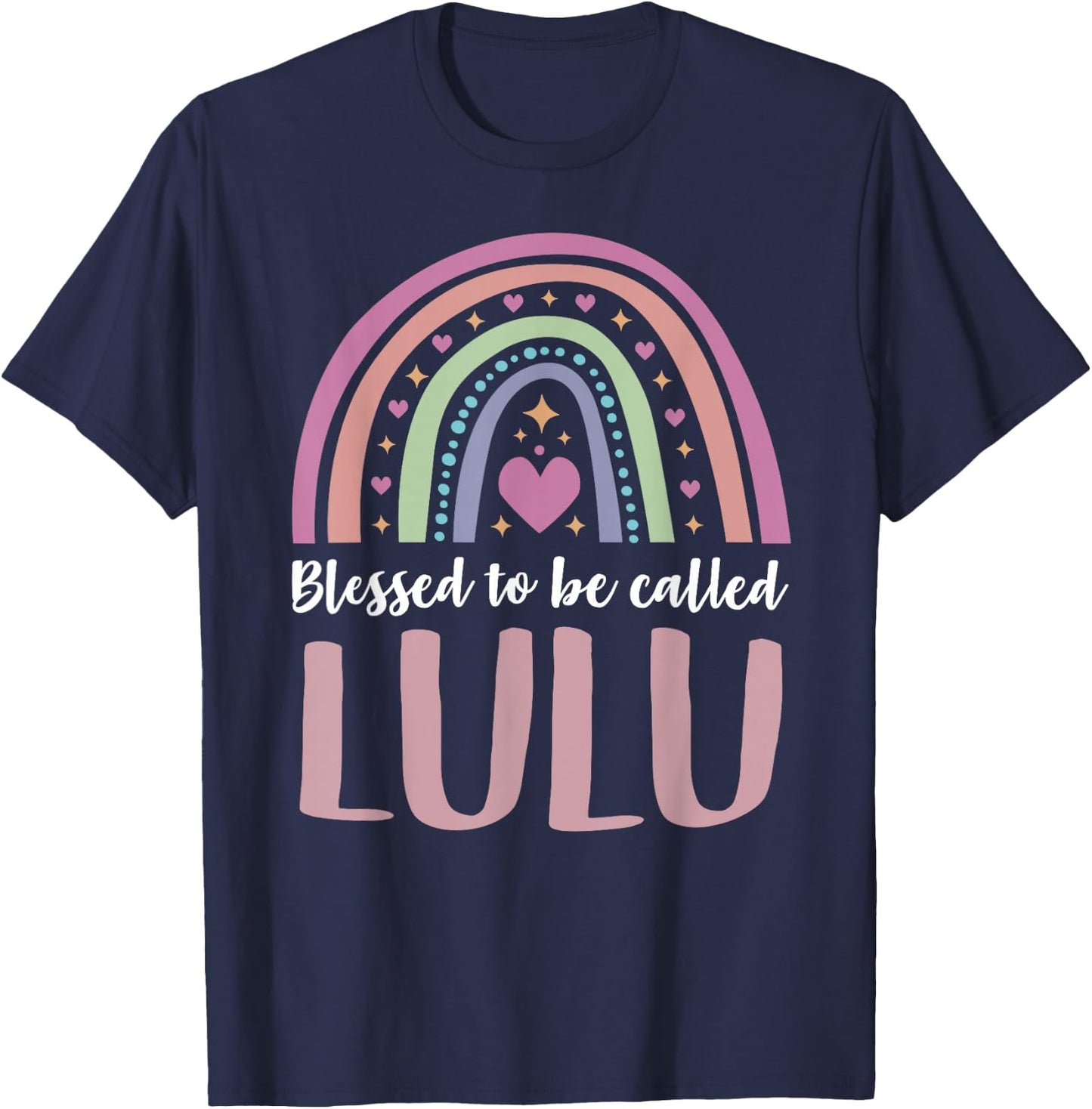Lulu Shirt for Grandma Women Mothers Day Blessed Lulu T-Shirt - T-Shirt | Navy