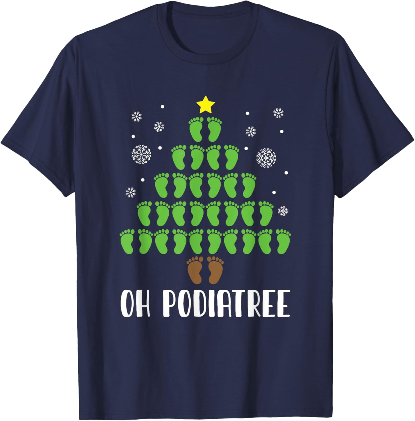 Oh Podiatree Chiropodist Podiatrist Funny Christmas Podiatry T-Shirt - T-Shirt | Navy