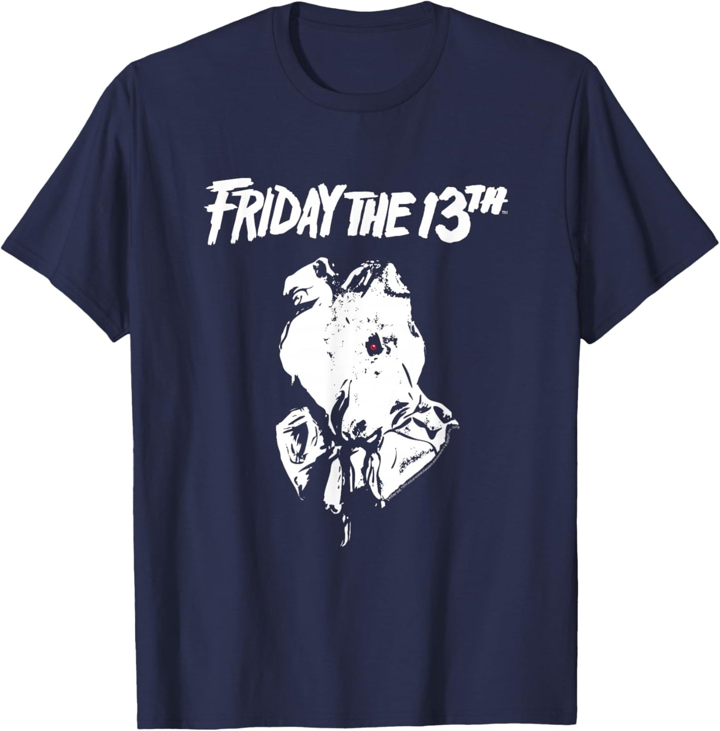 Friday The 13th: Part 2 White Logo & Mask T-Shirt - T-Shirt | Navy