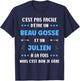 Beau gosse Super Julien Boys Humour Name Julien , Black, S T-Shirt - T-Shirt | Navy