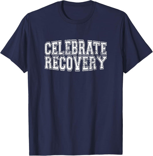 Celebrate Recovery Alcoholics AA Narcotics NA Anonymous T-Shirt - T-Shirt | Navy