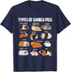Different Types Guinea Pig Pet Gift T-Shirt - T-Shirt | Navy