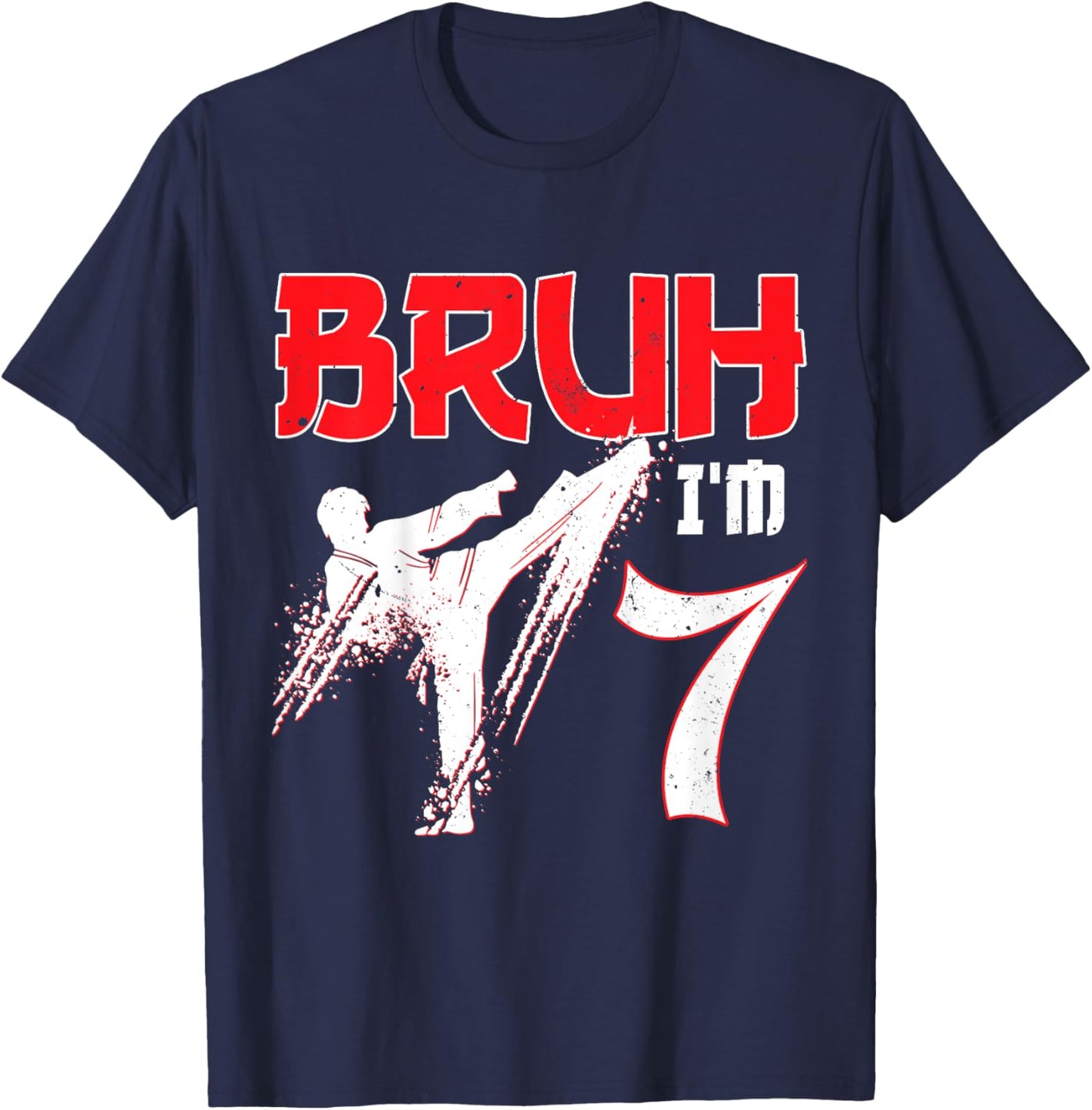 Kids Karate Taekwondo 7 Years Old Birthday Martial Arts For Boys T-Shirt - T-Shirt | Navy