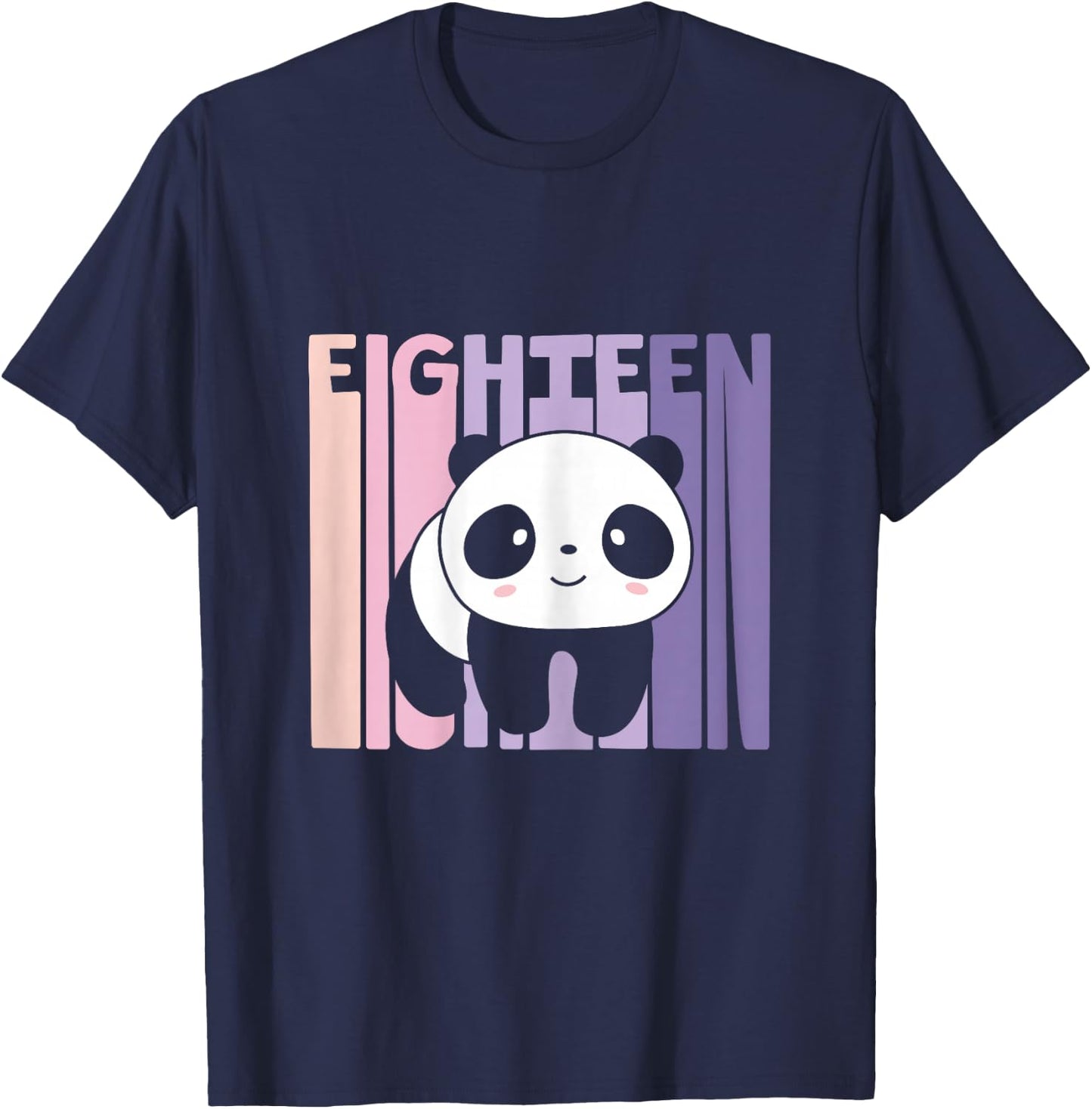 18th Birthday Girl Cute Panda Panda Bear 18 Years Old T-Shirt - T-Shirt | Navy