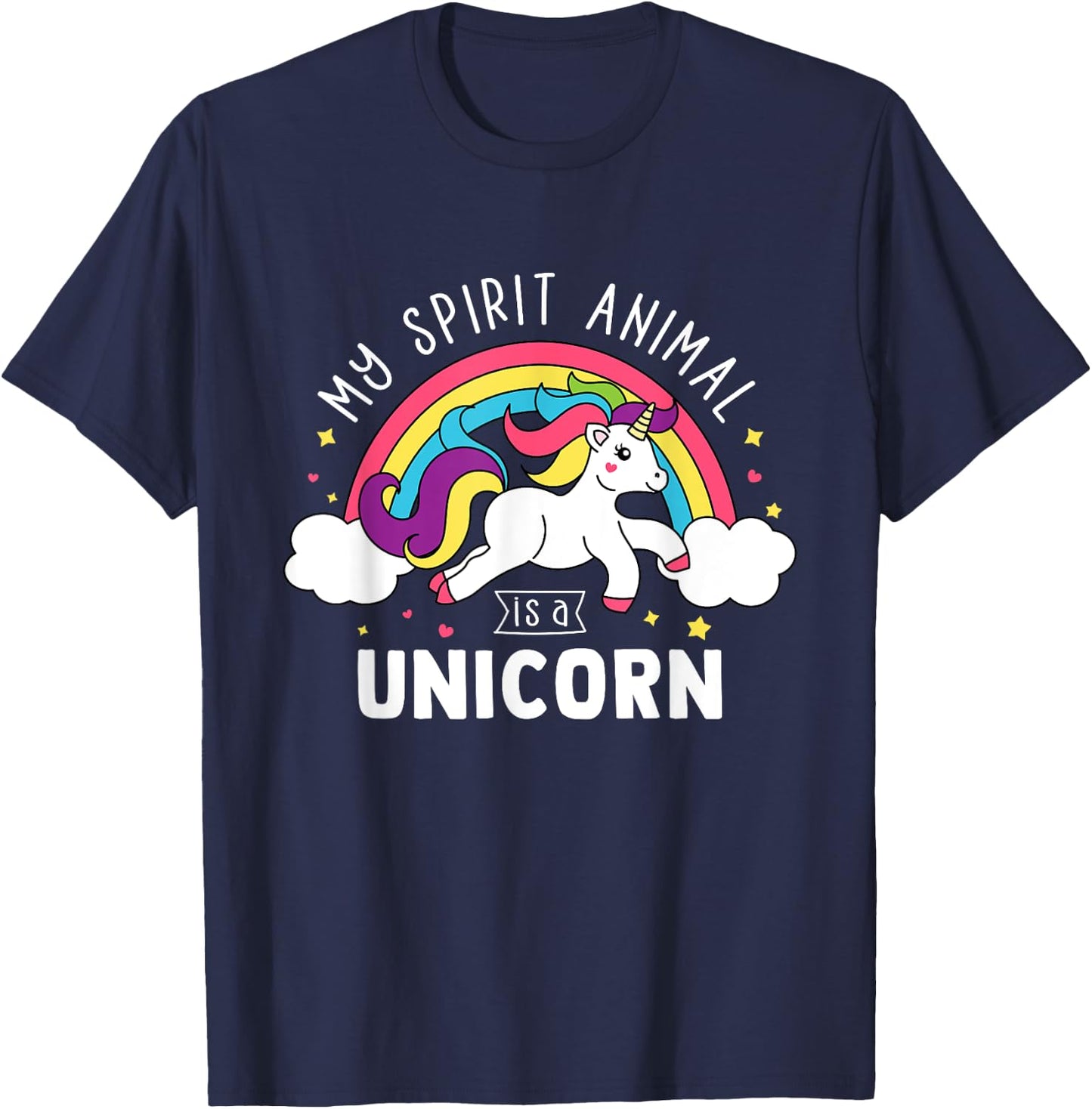 My Spirit Animal Is A Unicorn - Cute Unicorn Gift T-Shirt - T-Shirt | Navy