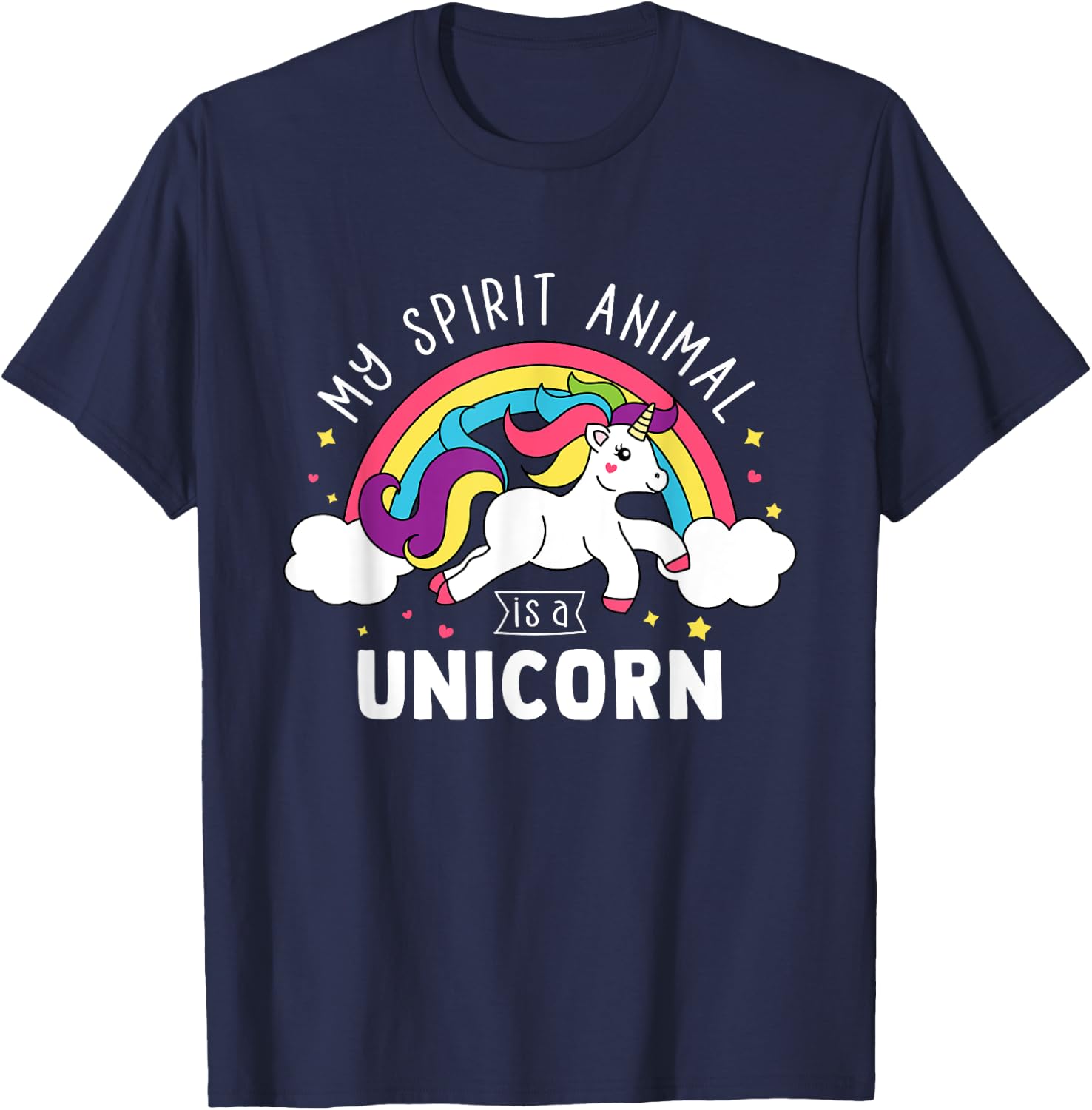 My Spirit Animal Is A Unicorn - Cute Unicorn Gift T-Shirt - T-Shirt | Navy