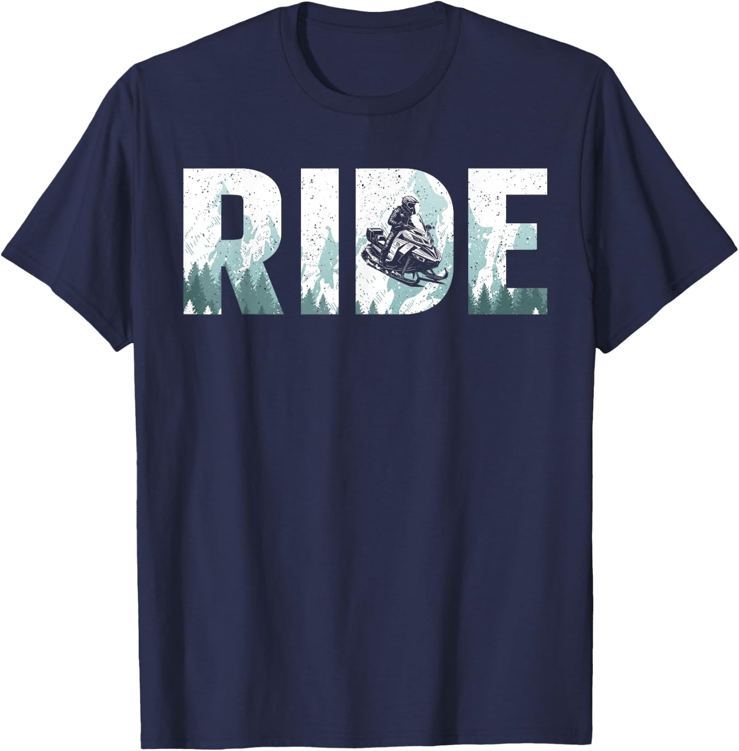 Funny Snowmobile Design Women Snowmobile Lovers T-Shirt - T-Shirt | Navy