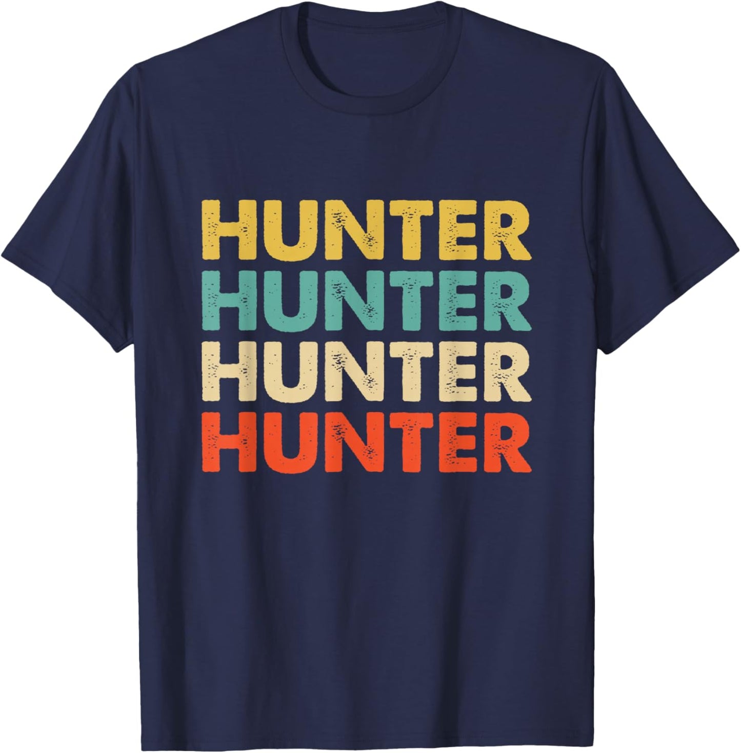 Hunter Name Shirts & Gifts Hunter Name -Adults Multicolor Small T-Shirt - T-Shirt | Navy