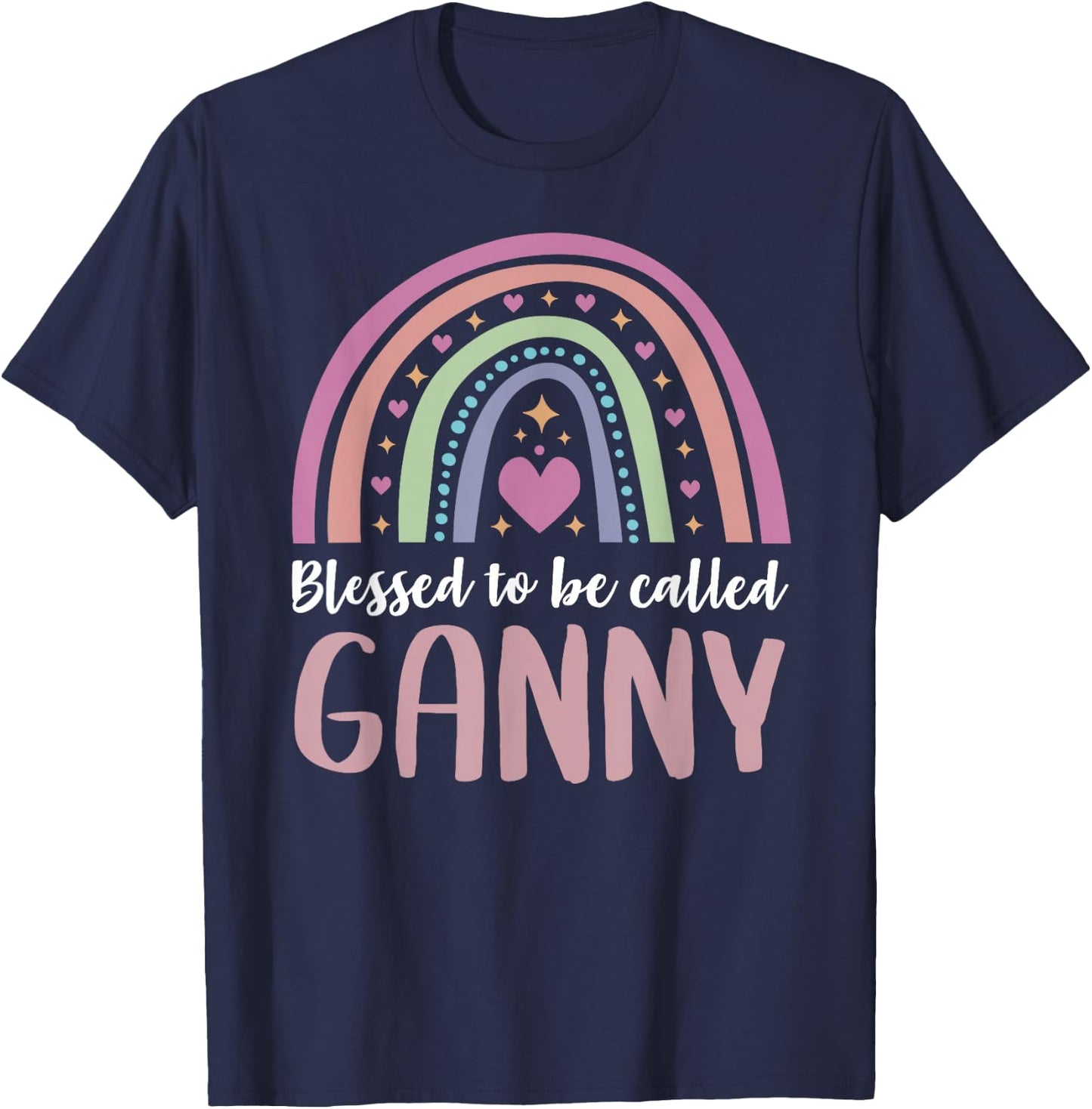 Ganny Shirt for Grandma Women Mothers Day Blessed Ganny T-Shirt - T-Shirt | Navy