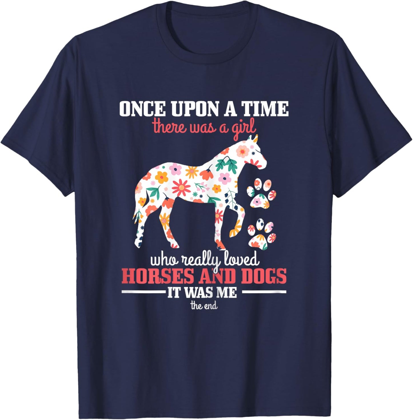 Horses & Dogs Funny Riding Horse Girl Gift T-Shirt - T-Shirt | Navy