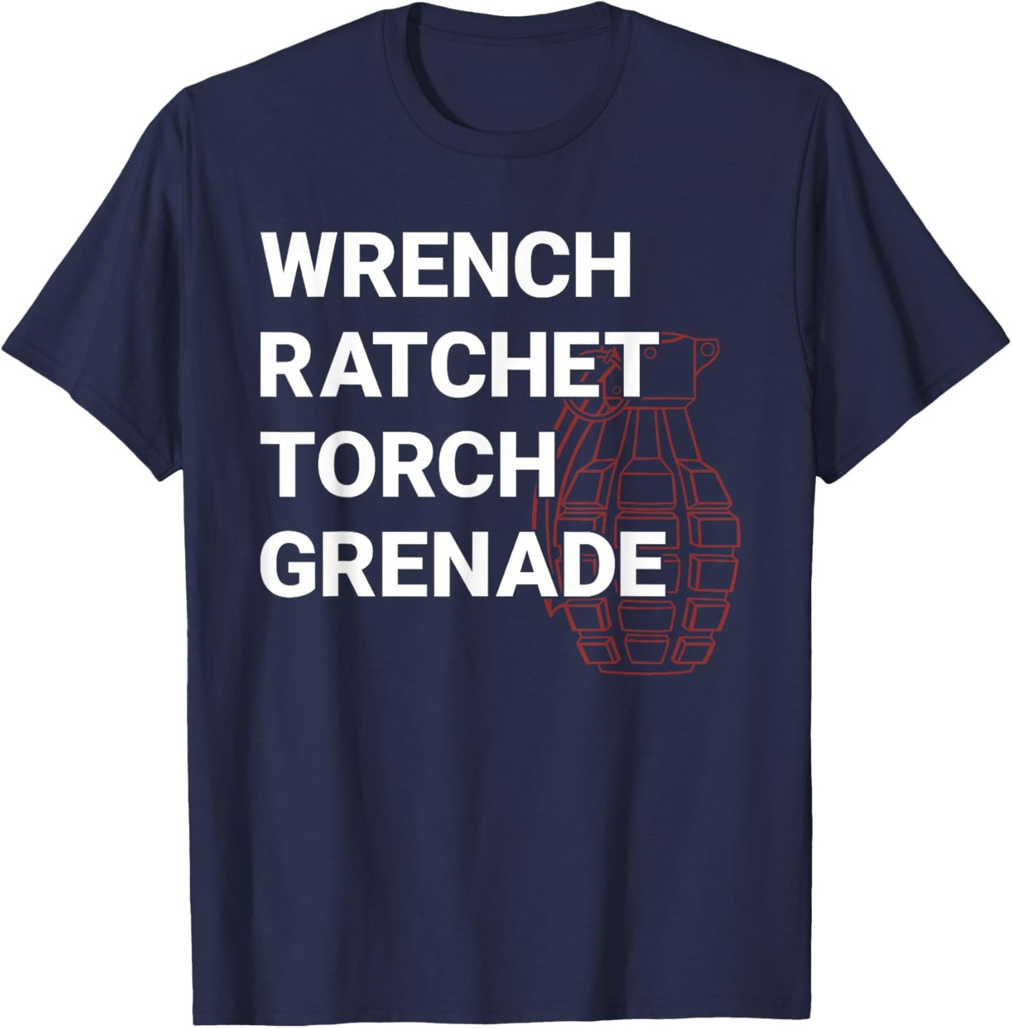 Wrench Ratchet Torch Grenade Equipment Tools T-Shirt - T-Shirt | Navy
