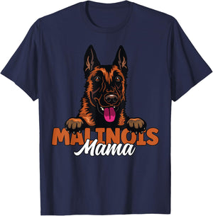 Belgian Malinois Mama Dog Lover Malinois Dog Mother Dog Mom Women Kids T-Shirt - T-Shirt | Navy