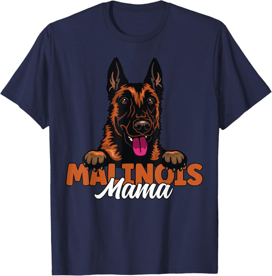 Belgian Malinois Mama Dog Lover Malinois Dog Mother Dog Mom Women Kids T-Shirt - T-Shirt | Navy