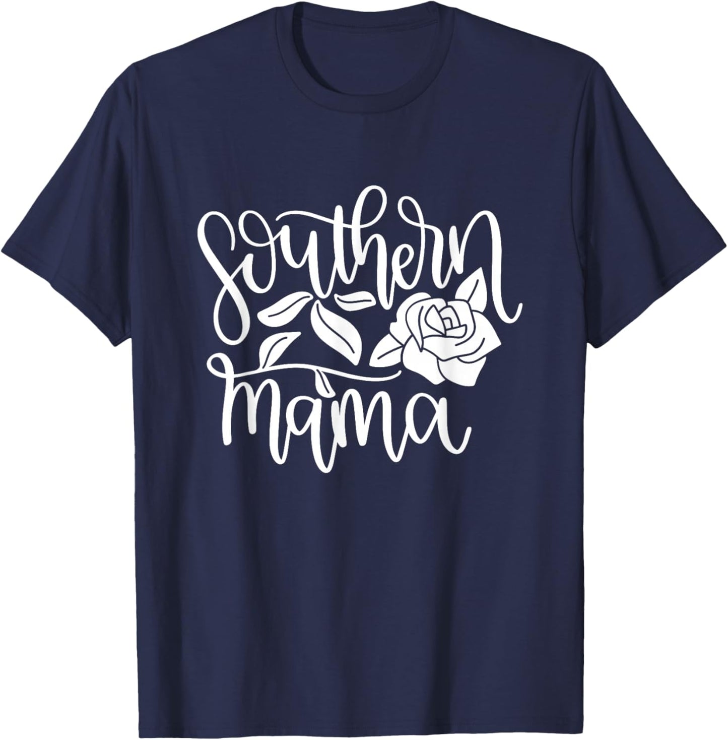 Southern Mama Floral Flower T-Shirt - T-Shirt | Navy