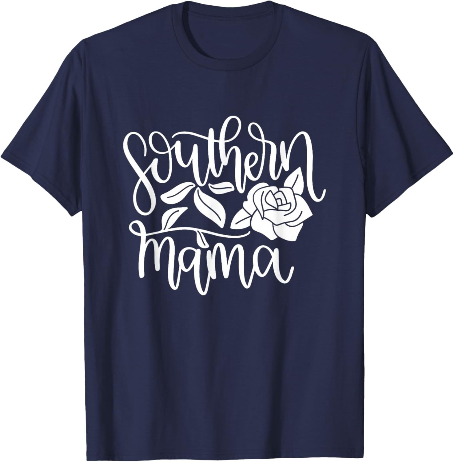 Southern Mama Floral Flower T-Shirt - T-Shirt | Navy