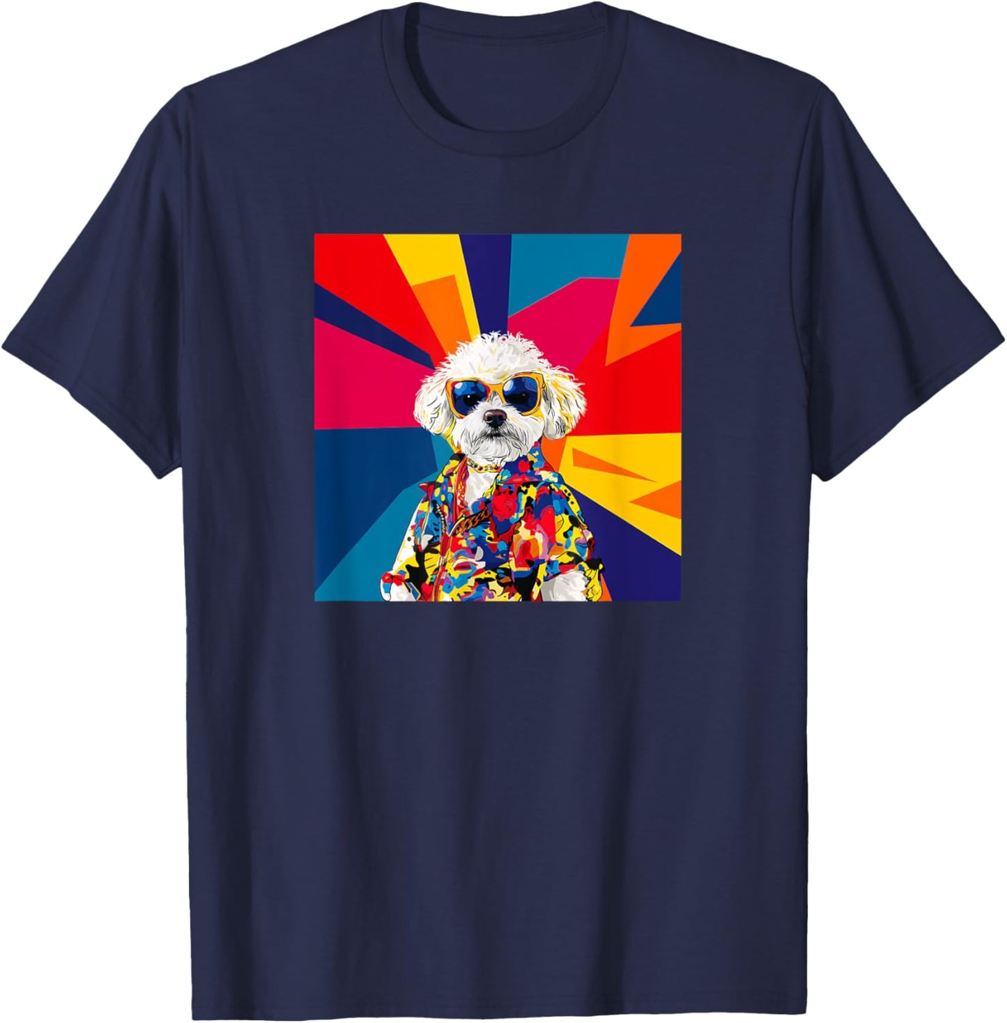 Peekapoo Dog Fashion Cute Colorful Pop Art T-Shirt - T-Shirt | Navy