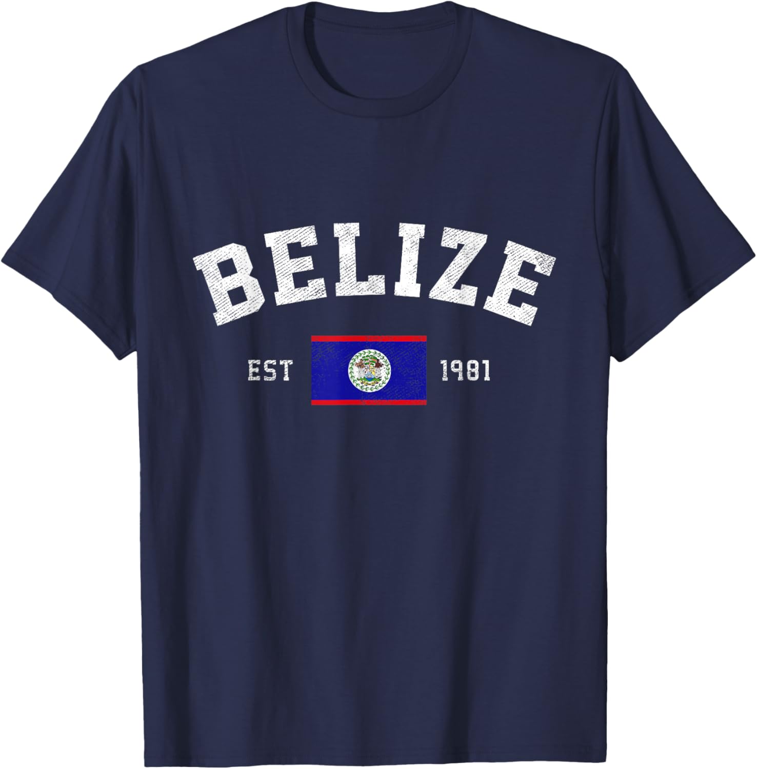 Belize Est. 1981 Belizean Flag Independence Day T-Shirt - T-Shirt | Navy