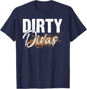 Dirty Divas Mud Run Team Marathon Runner Mudding T-Shirt - T-Shirt | Navy