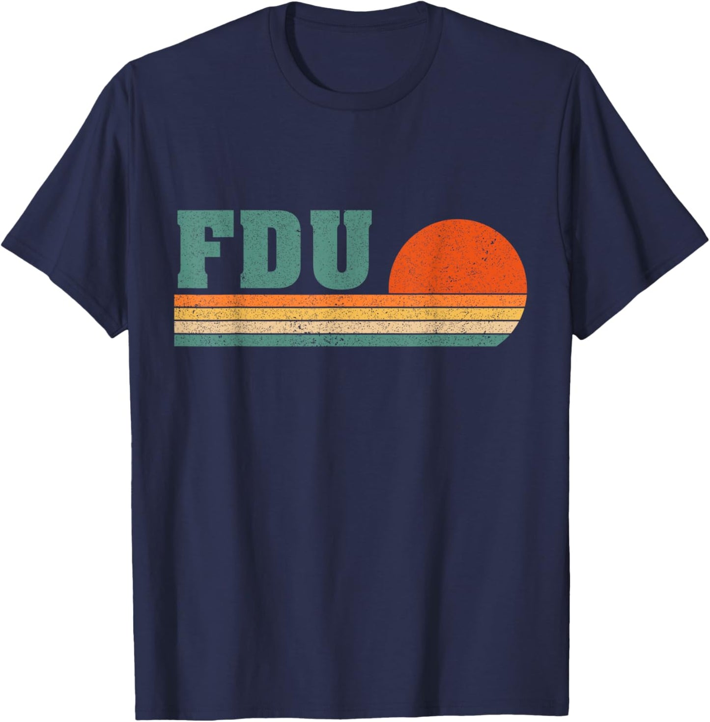 Vintage University 1980s 80s Style FDU Logo Men Women T-Shirt - T-Shirt | Navy