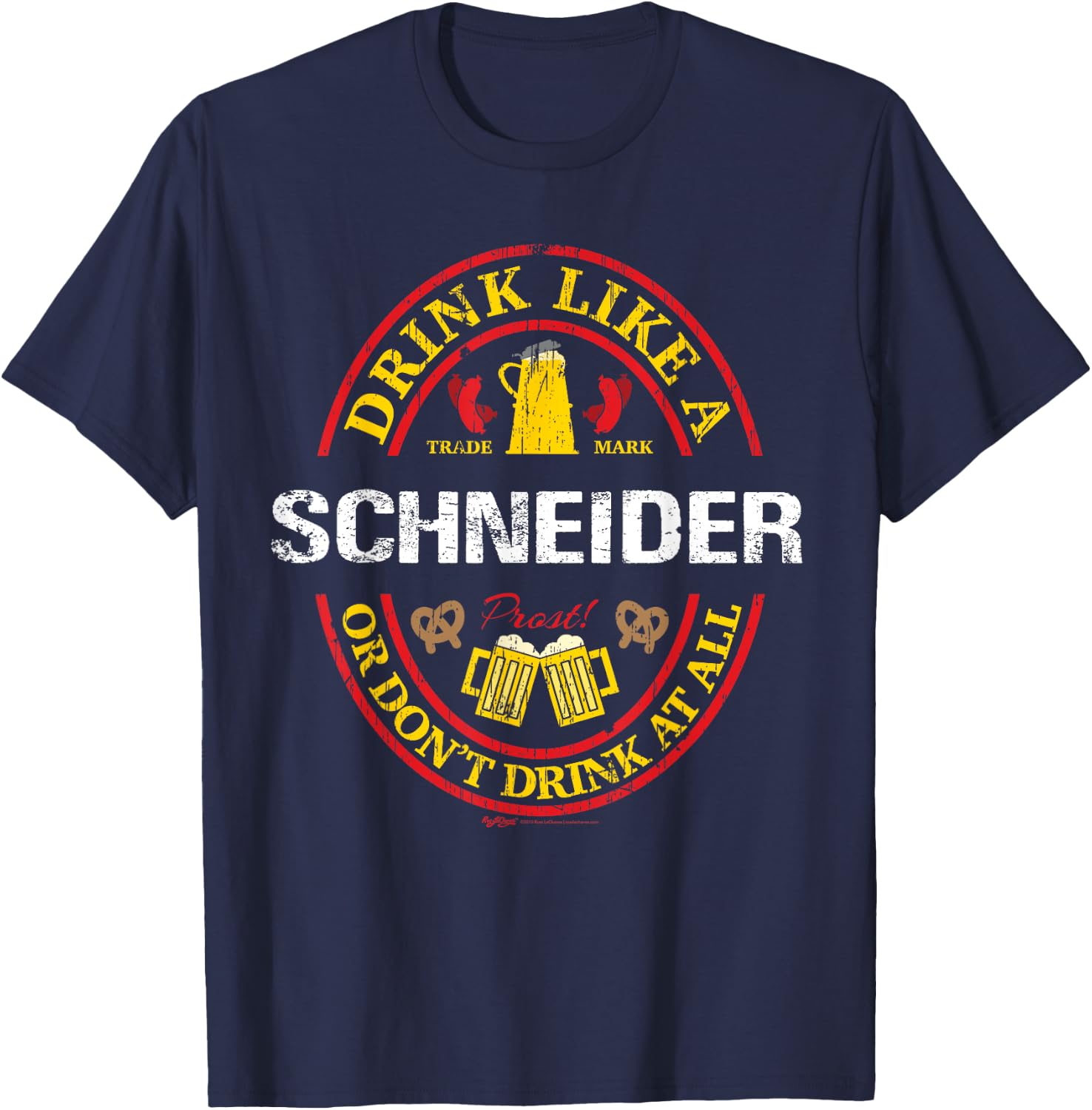 Vintage Drink Like A Schneider Oktoberfest 2021 Drinking T-Shirt - T-Shirt | Navy
