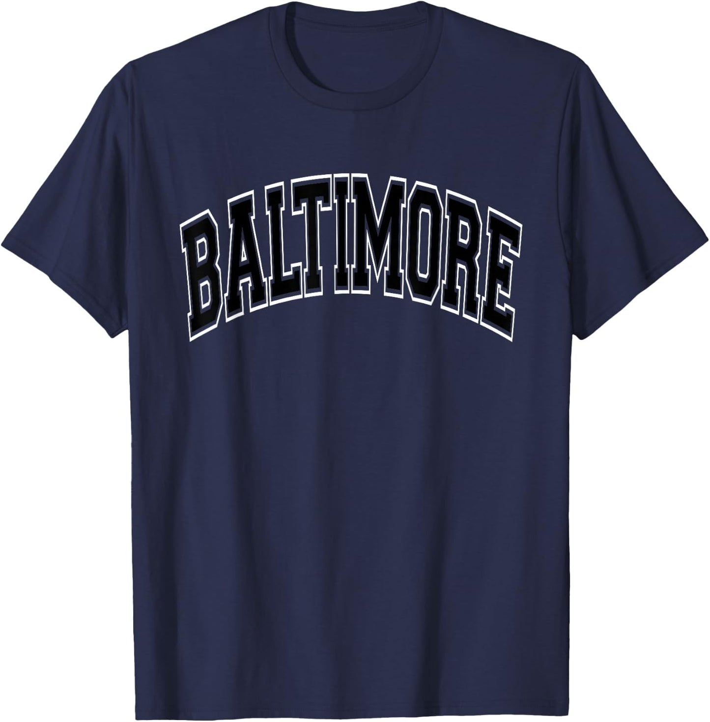 Baltimore Arched Text T-Shirt - T-Shirt | Navy