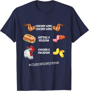 Chicken Wing Chicken Wing Hot Dog And Bologna T-Shirt - T-Shirt | Navy