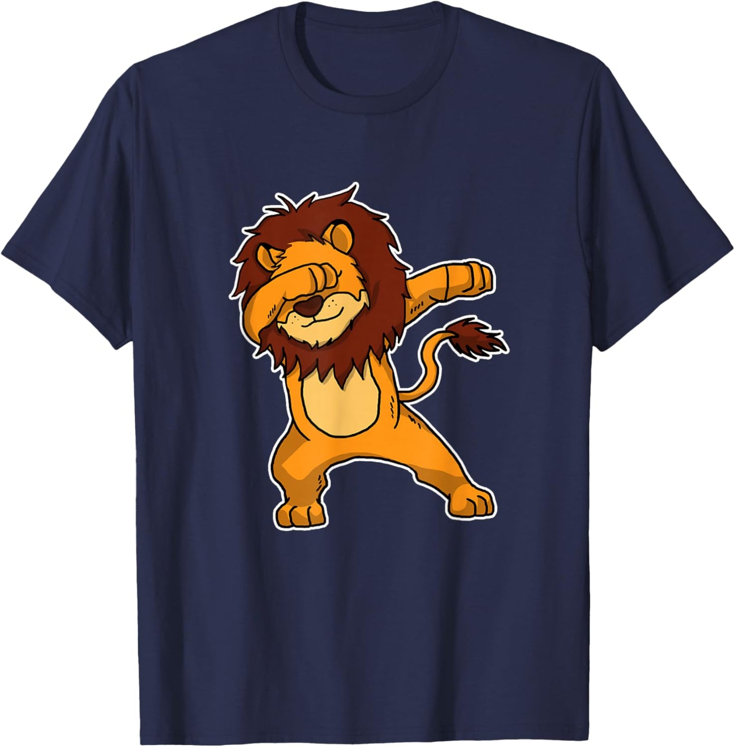 Funny Dabbing Lion Gift Kids Dab Dance T-Shirt - T-Shirt | Navy