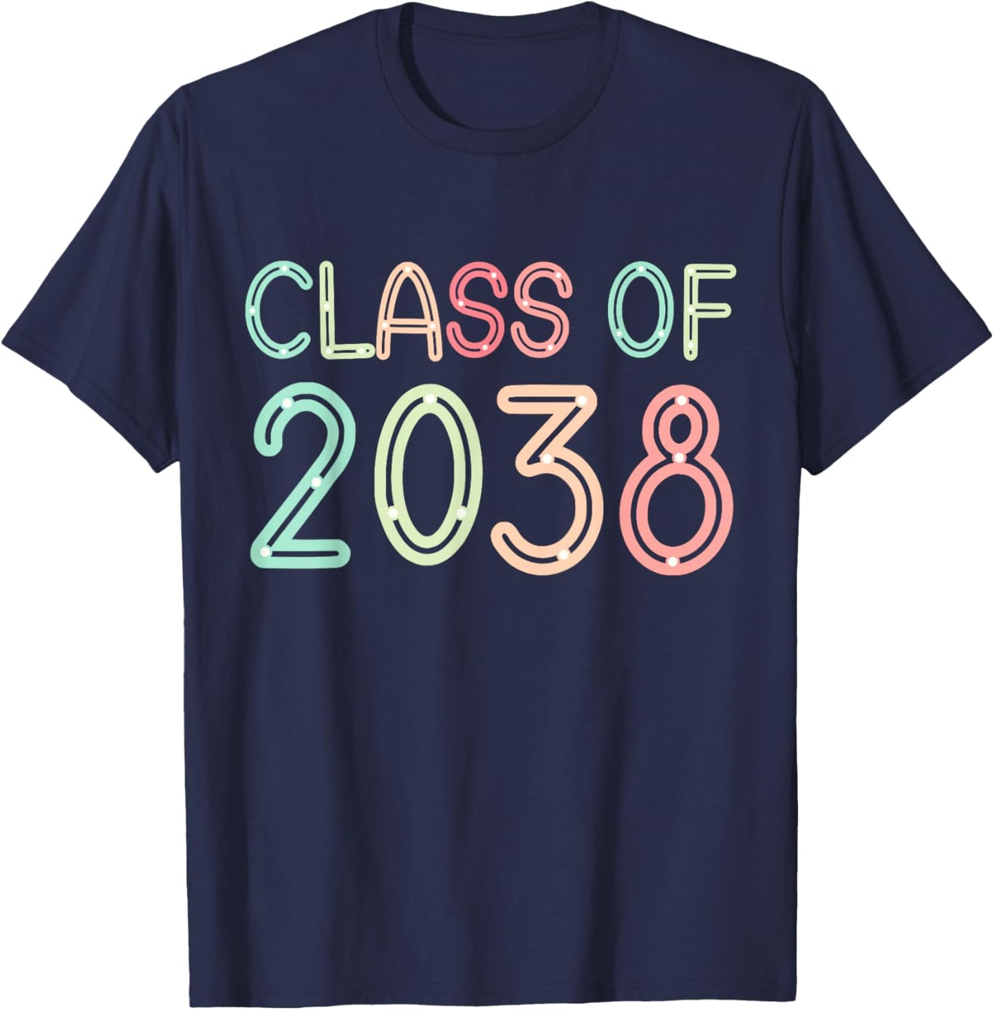 Class of 2038 Grow With Me Kindergarten Back to School T-Shirt - T-Shirt | Navy